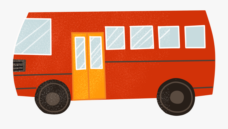 Cartoon Flat Simple Bus Png And Psd - Double-decker Bus, Transparent Clipart