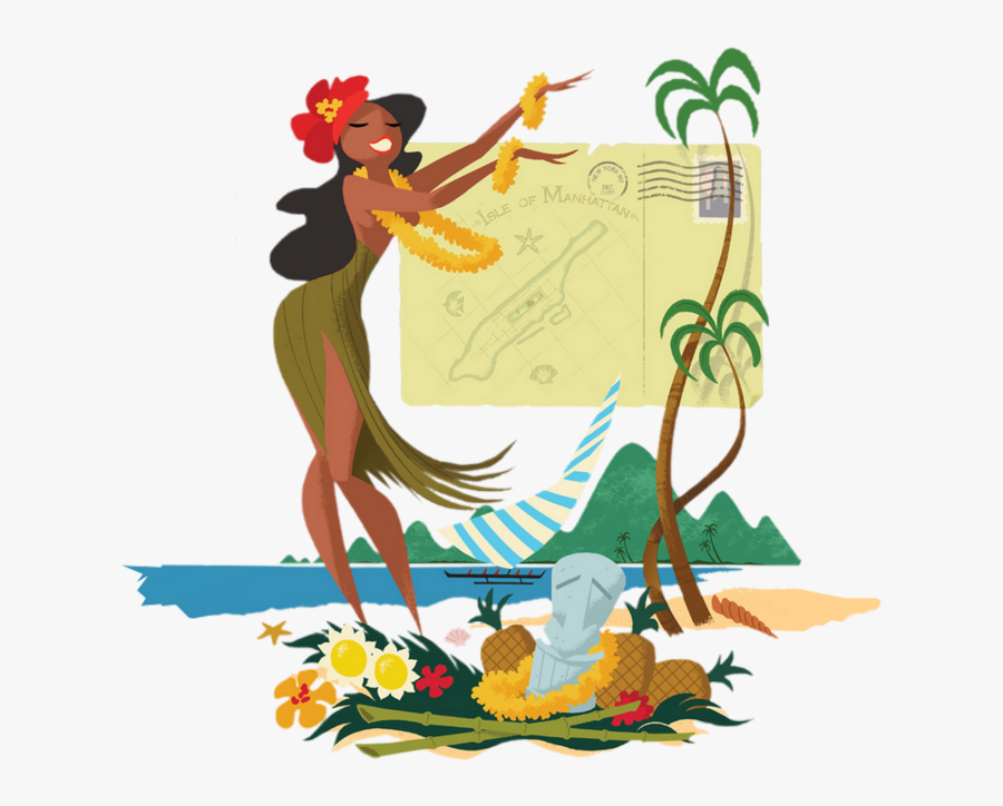 Tropical Hula Dance - Hawaii Hula Dancer Illust, Transparent Clipart