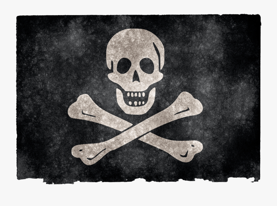 Jolly Roger Grunge Flag Png Image - Pirate Flag Cross Stitch, Transparent Clipart