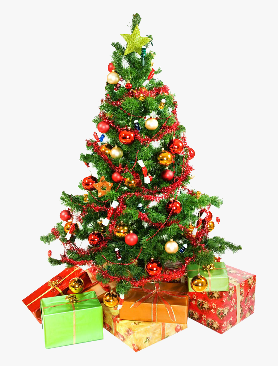 Christmas Tree With Presents Png - Christmas Tree Background Hd Png, Transparent Clipart