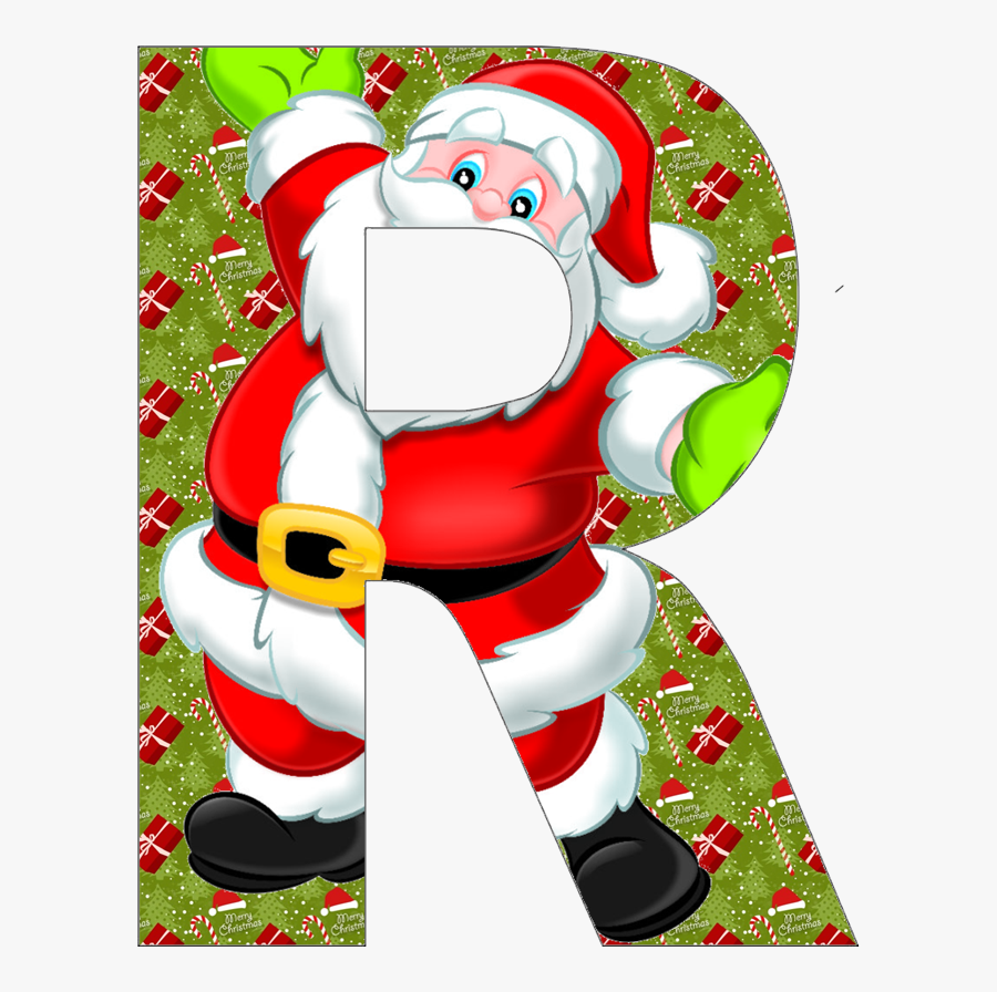 Christmas Alphabet Letters Santa Claus, Transparent Clipart
