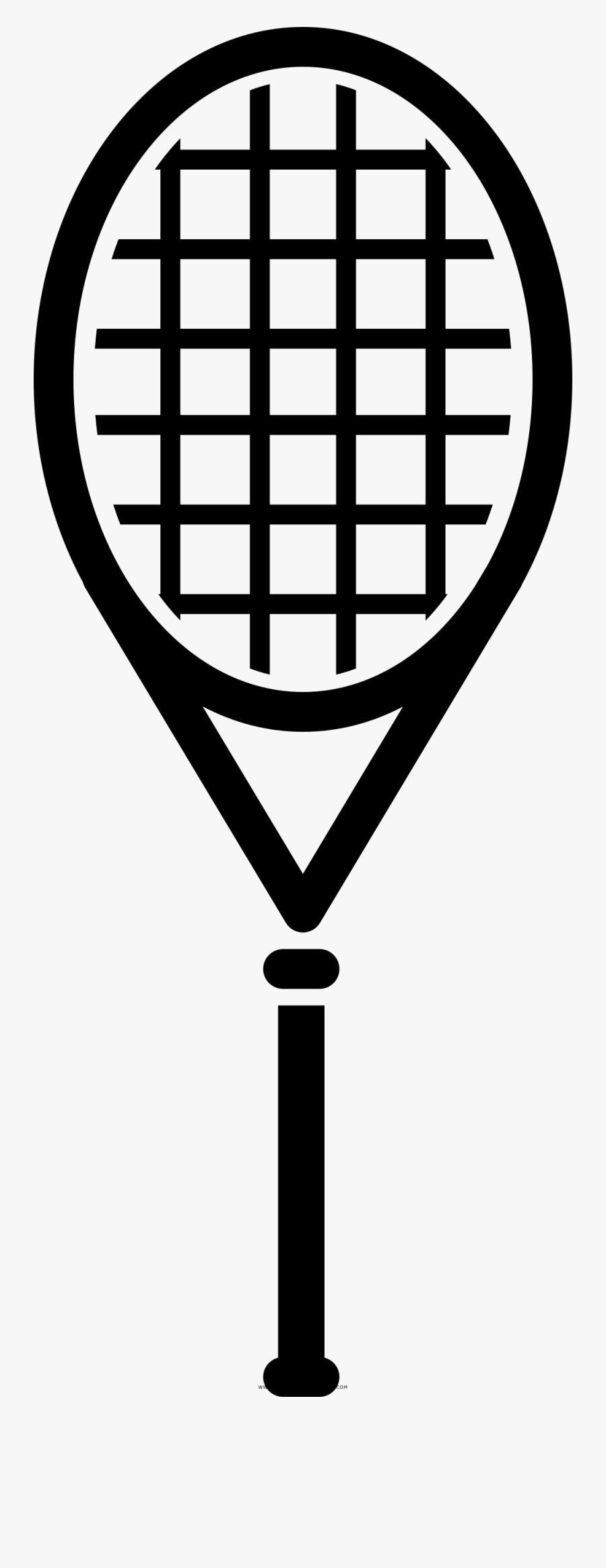 Tennis Racquet Coloring Page - Black And White Tennis Racket Template, Transparent Clipart