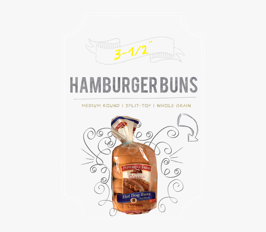 5 Hamburger Buns Chalk Page W Border - Whole Wheat Bread, Transparent Clipart