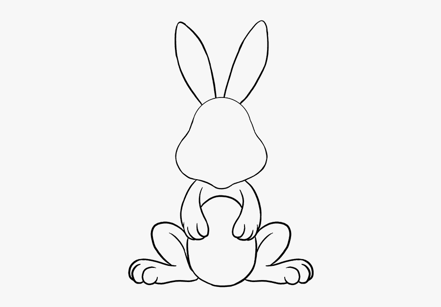 How To Draw Easter Bunny - Drawing Of Easter Bunny, Transparent Clipart