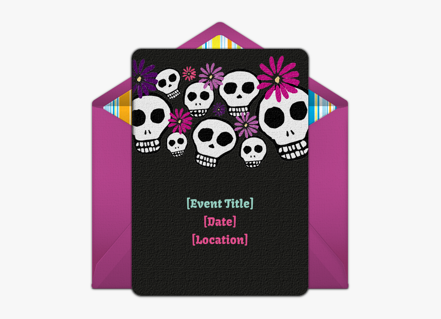 Day Of The Dead Invitation Template Free, Transparent Clipart