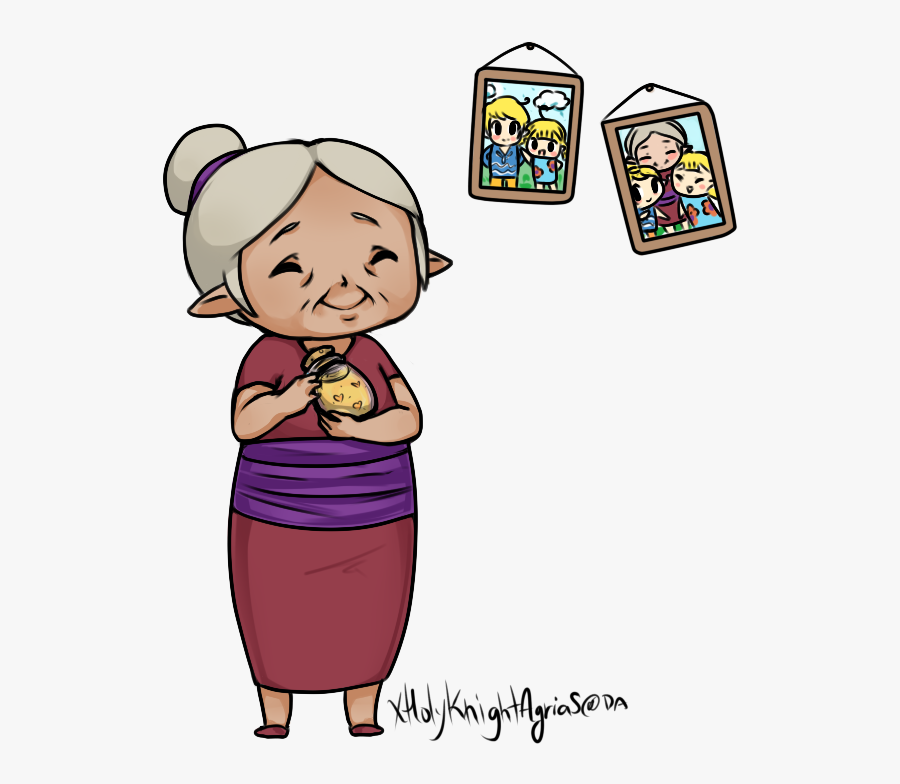 Old Drawing Grandma - Chibi Grandmother, Transparent Clipart