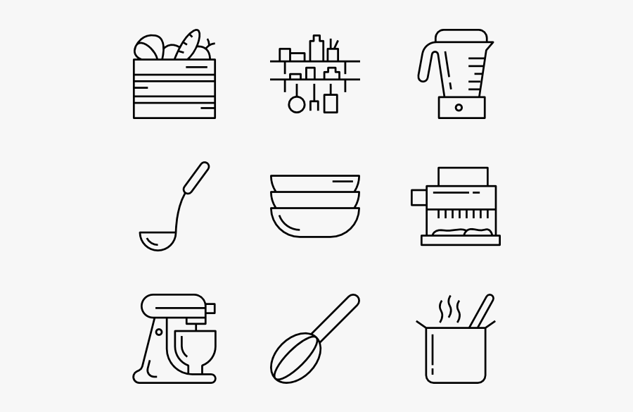 Clip Art Set Icons Free Vector - Drawing, Transparent Clipart