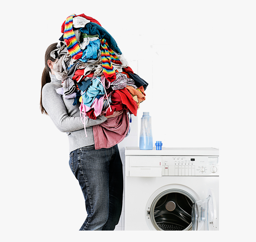 Laundry, Ironing - Washing Machine With Clothes Png, Transparent Clipart