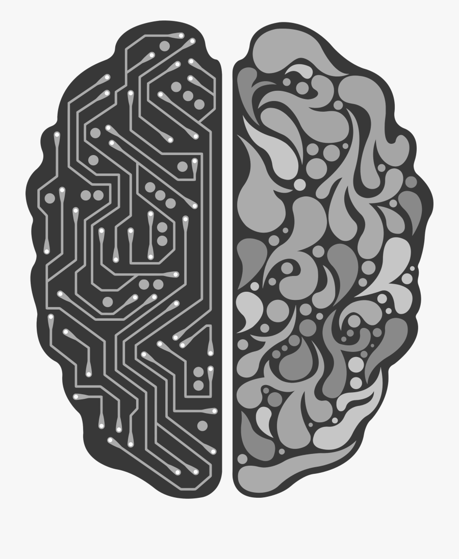 Visual Arts,shoe,black And White - Left And Right Brain Png, Transparent Clipart