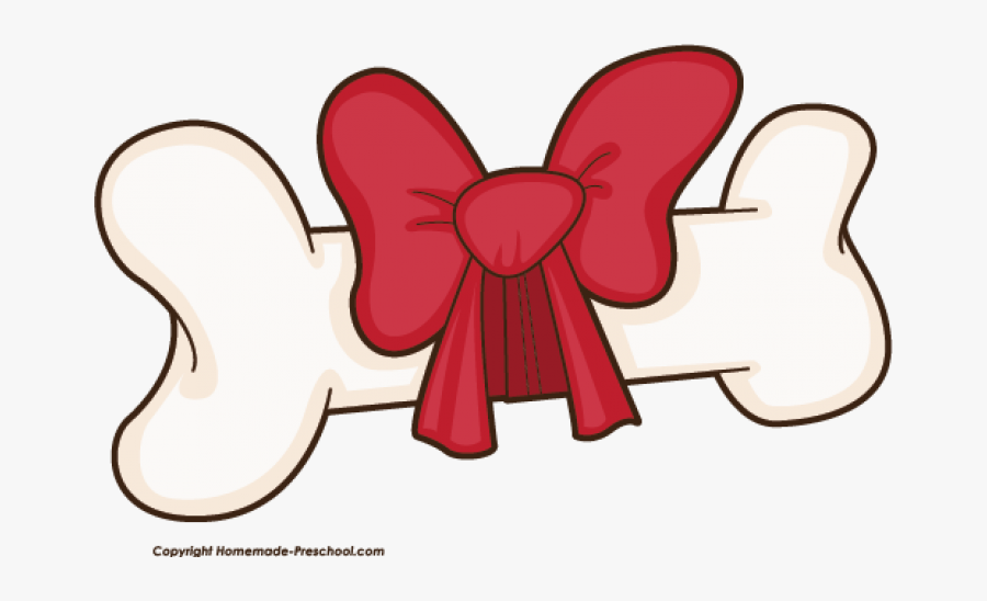 Dog Bones Clipart - Dog Bone With Bow Clipart, Transparent Clipart