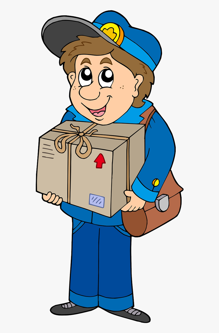 Postman Png Pics - Mailman Delivering A Box, Transparent Clipart
