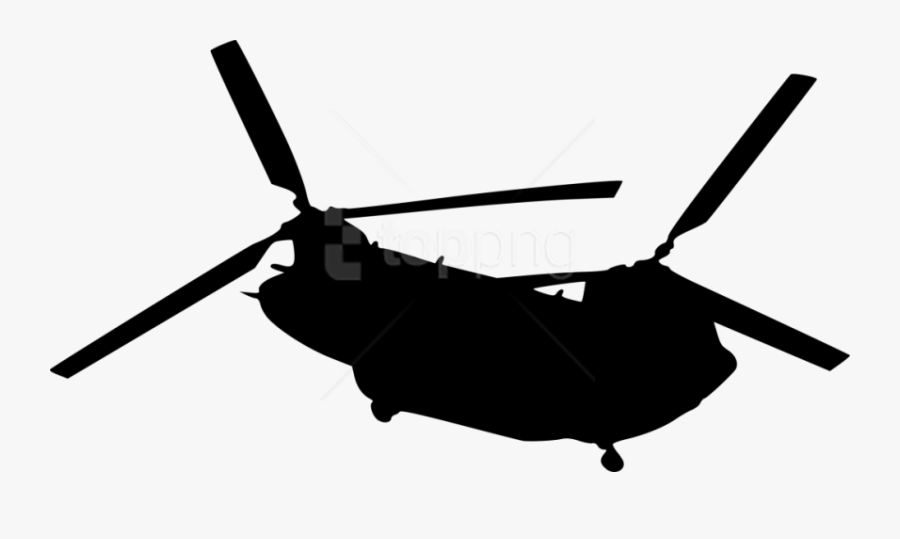 Chinook Helicopter Clip Art - Transparent Helicopter Silhouette Png, Transparent Clipart