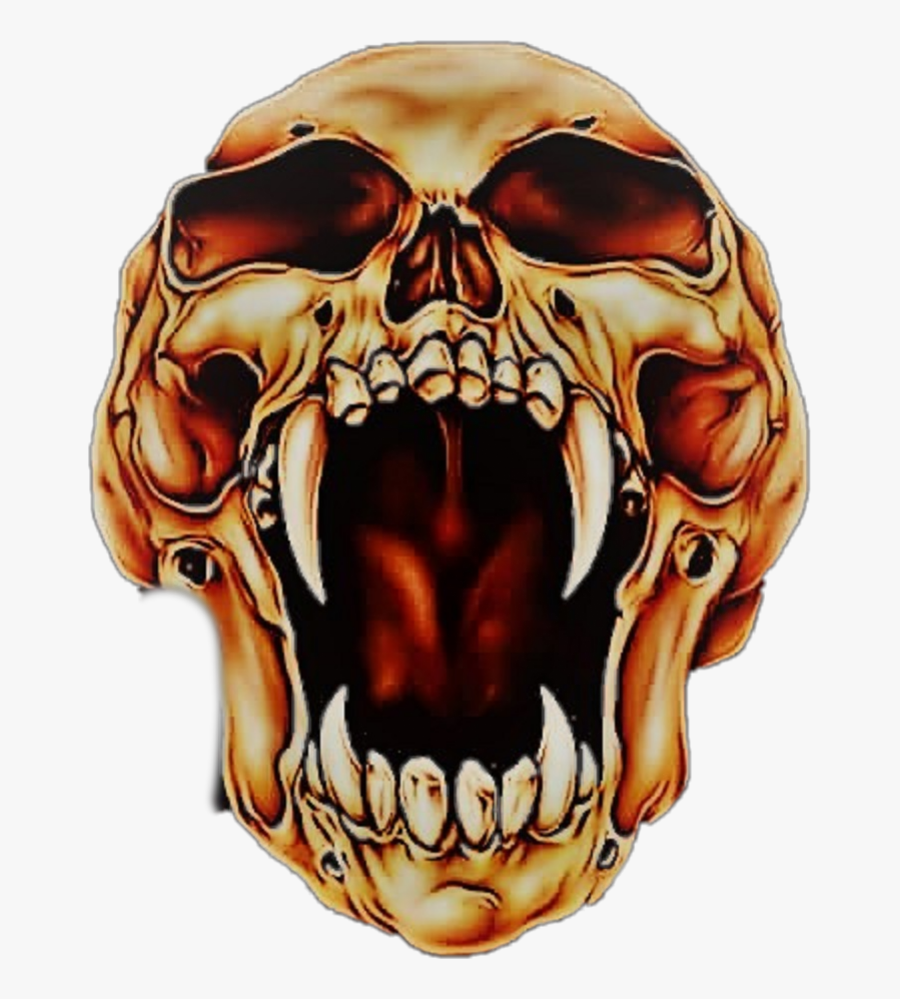 Skull Sticker By Garrett - Drawing Of Skull Open Mouth , Free Transparent C...