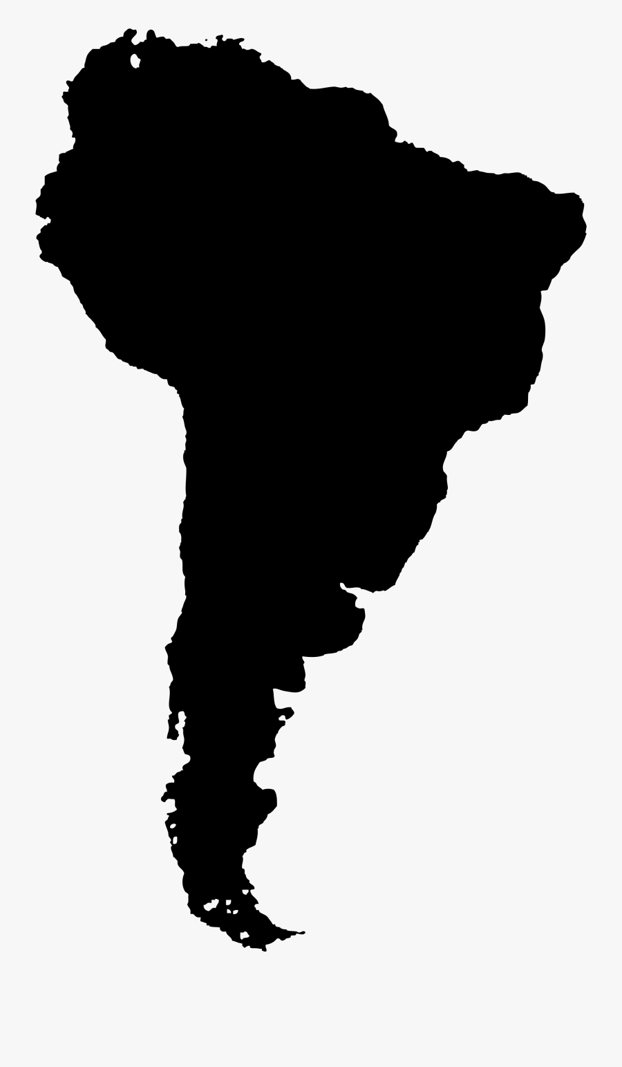 America Silhouette At Getdrawings - South America Map Silhouette, Transparent Clipart
