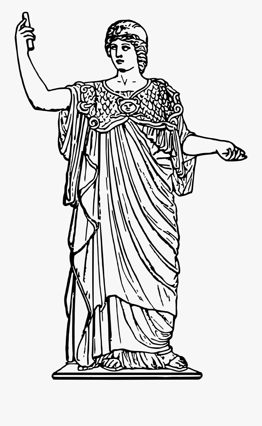 Big Image Png - Draw Of Athena Statue, Transparent Clipart