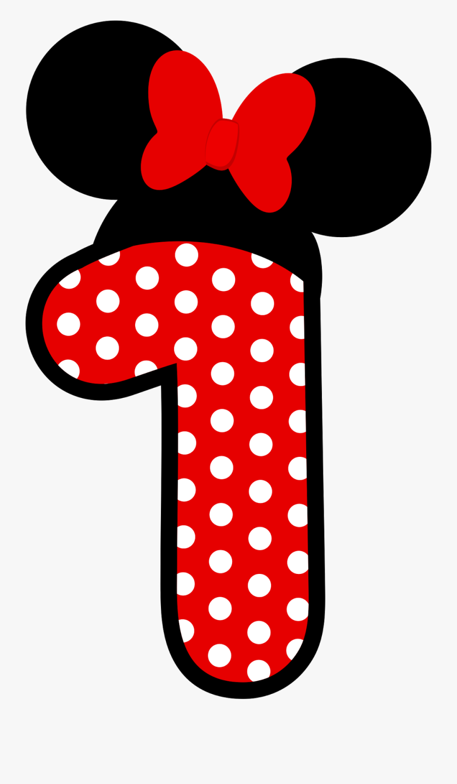 One Clipart Minnie Mouse - Numero 1 Minnie Png, Transparent Clipart