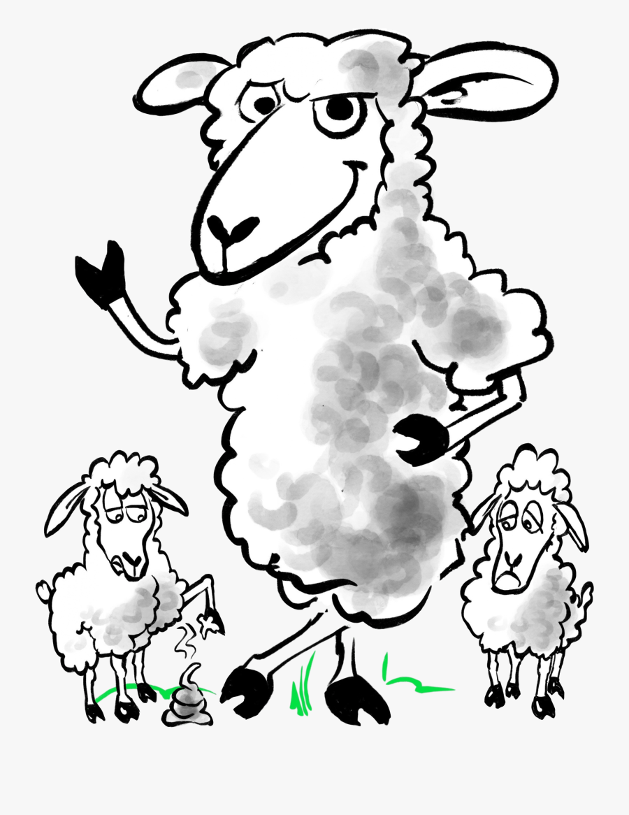Transparent Flock Of Sheep Clipart - Cartoon, Transparent Clipart