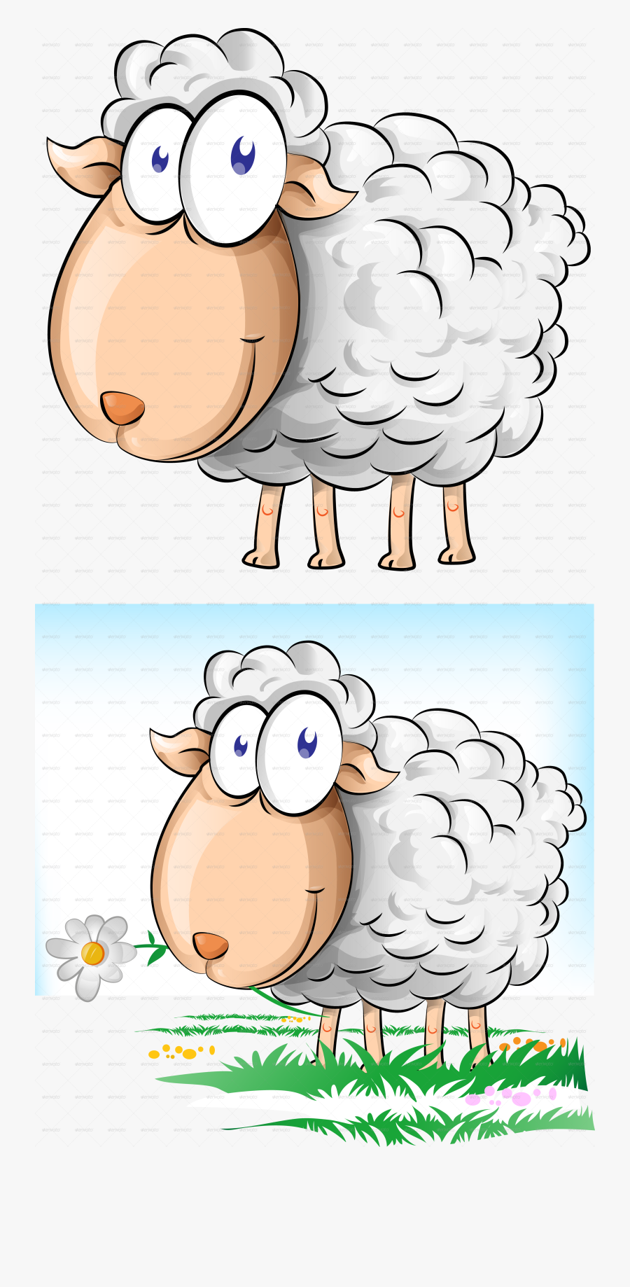 Cartoon Sheep Characters, Transparent Clipart