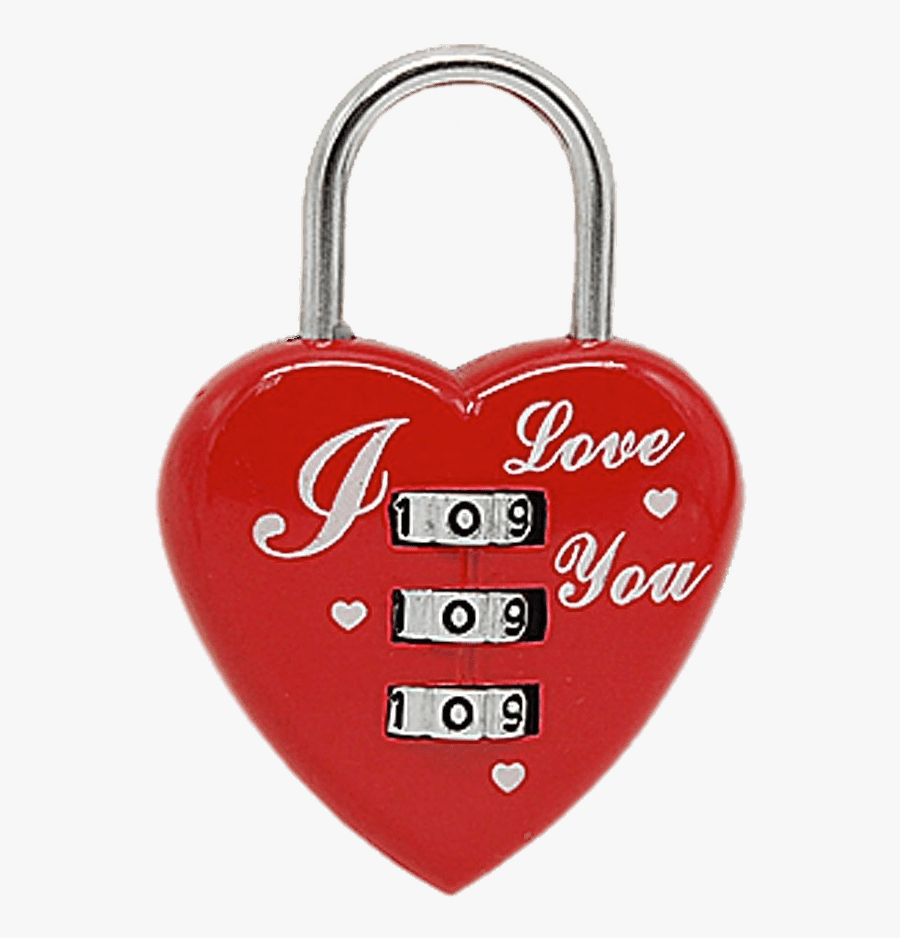 Heart Shaped Combination Lock - Heart Shaped Padlock, Transparent Clipart