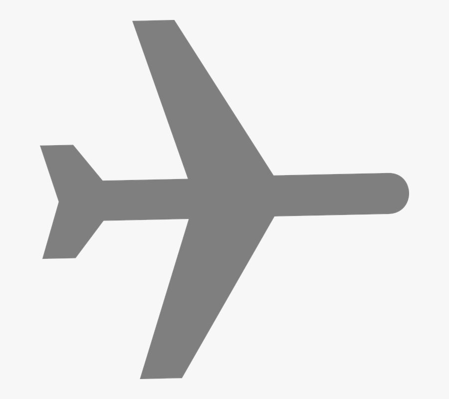 Airplane, Aircraft, Airline, Plane, Grey, Silhouette - Cartoon Airplane From Above, Transparent Clipart