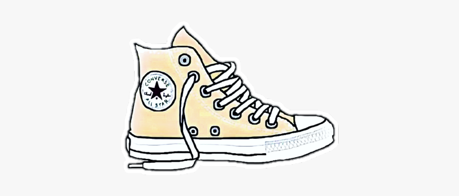 #shoe #yellow #aesthetic #converse #sticker - Yellow Aesthetic Stickers Shoes, Transparent Clipart