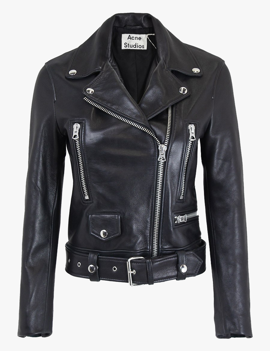 Black Leather Jacket Png Hd Image - Acne Leather Biker Jacket, Transparent Clipart