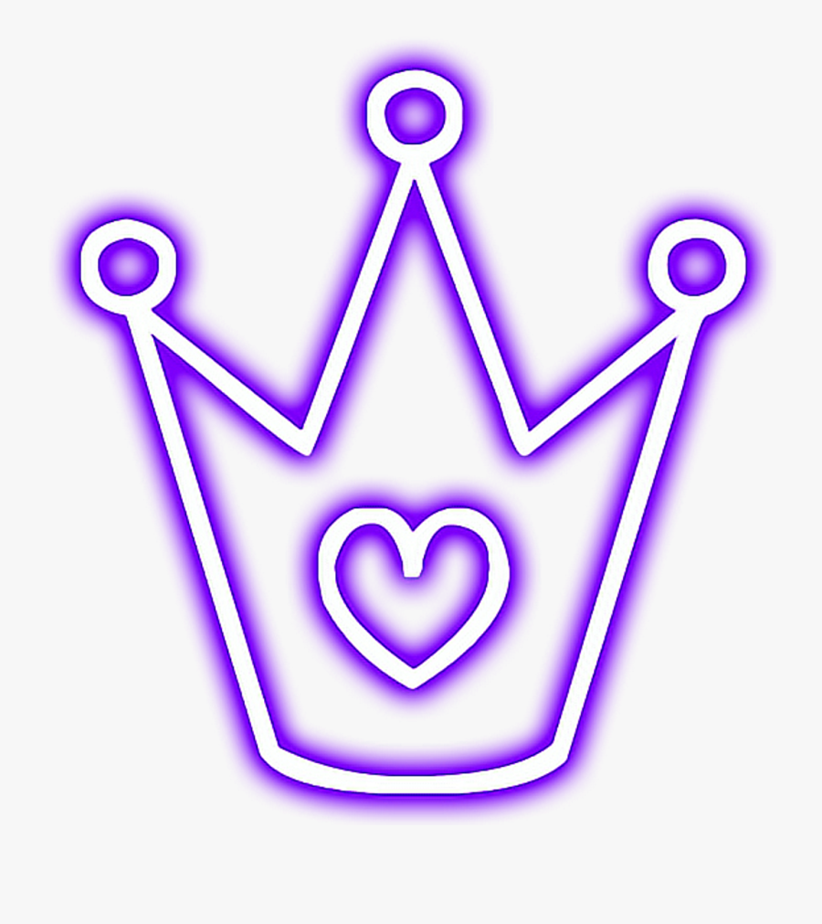 Crown Glowing Heart Snapchat Neon Purple Picsart Neon Glowing Png Free Transparent Clipart Clipartkey