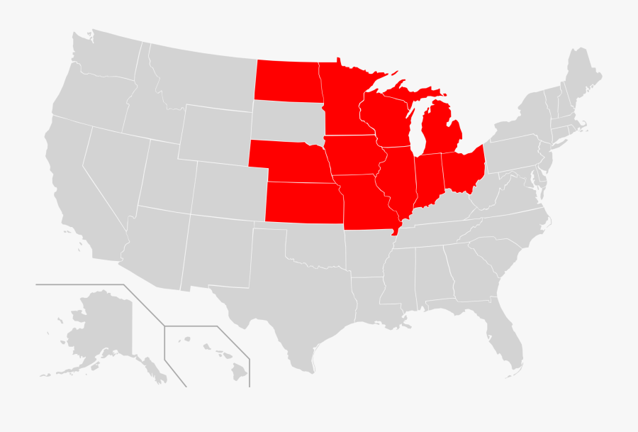 Midwest Voice-over Classes - Red Blue Usa Map, Transparent Clipart