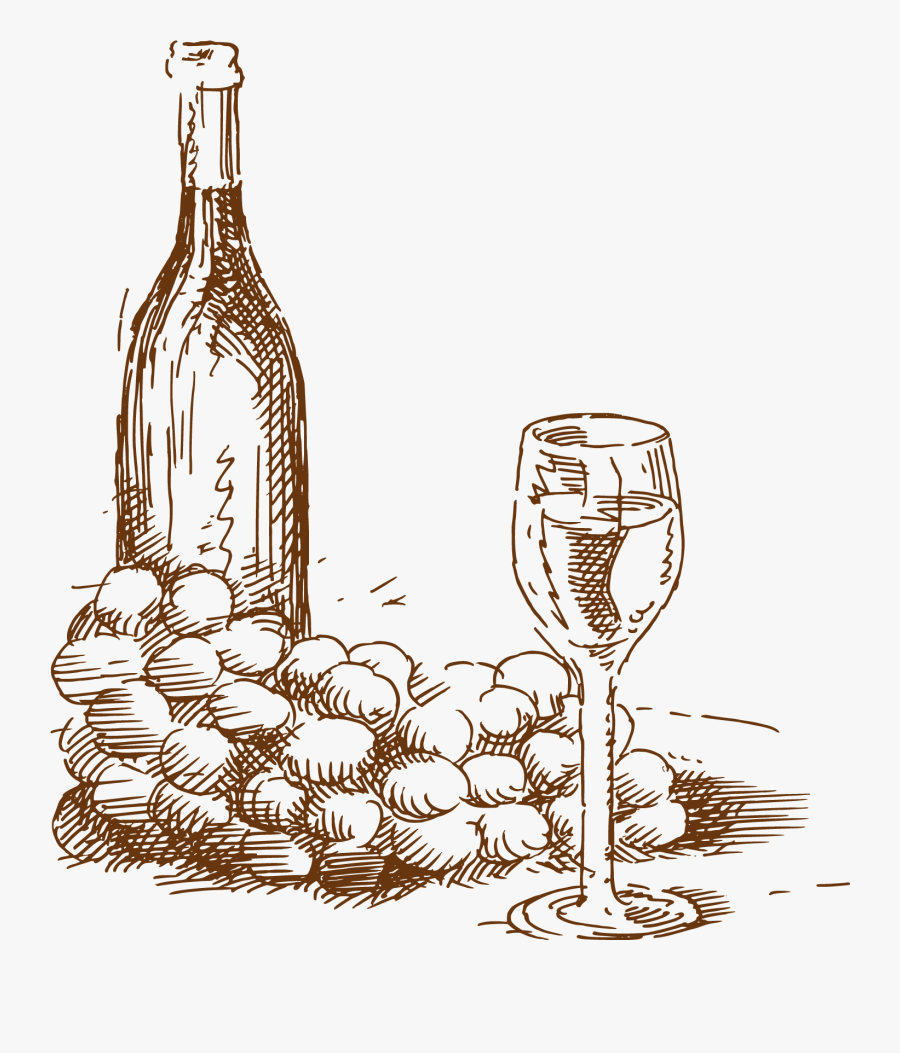 Clip Art Drawings Of Wine Bottles - Wine Grapes Glass Bottle Drawing ...