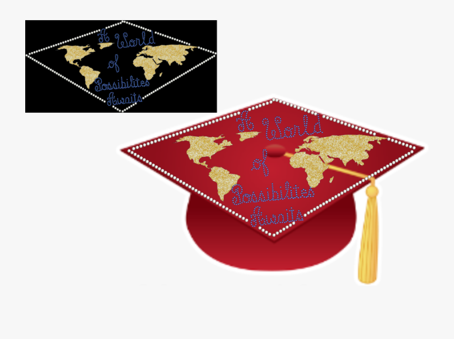College Logo Rhinestone Graduation Cap Worlds - Craft, Transparent Clipart