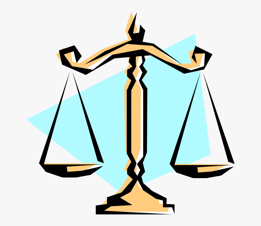 Vector Illustration Of Weighing Scales Force-measuring - Innocent Until Proven Guilty Symbol, Transparent Clipart