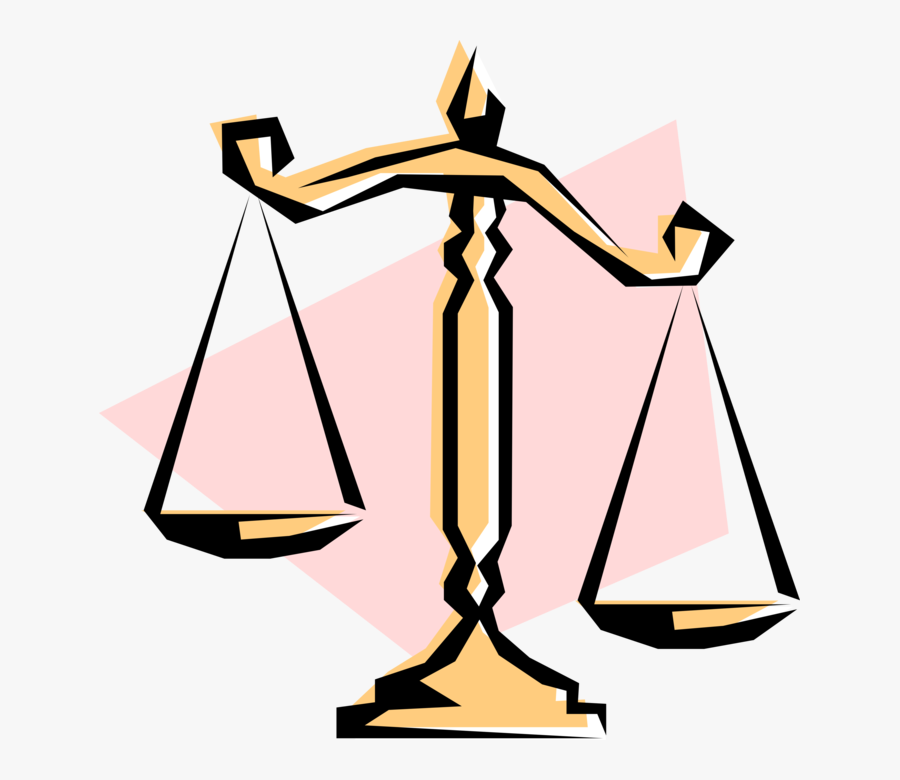 Vector Illustration Of Weighing Scales Force-measuring - Innocent Until Proven Guilty Symbol, Transparent Clipart