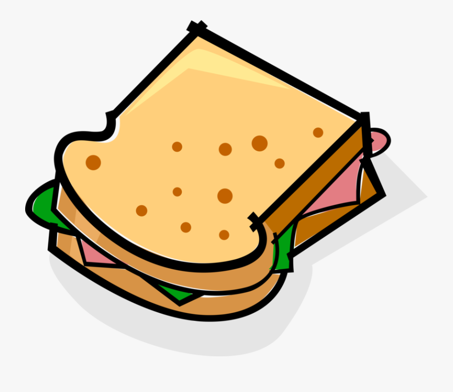 Vector Illustration Of Sandwich Sliced Cheese Or Meat, Transparent Clipart