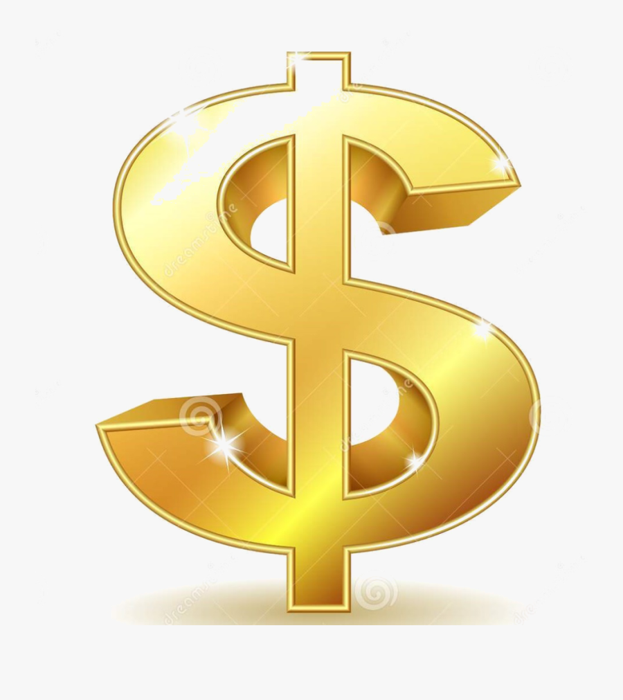 Golden Dollar Sign White - Gold Dollar Sign Png, Transparent Clipart