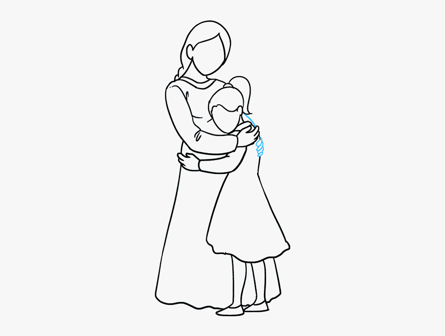 How To Draw Mother Hugging A Daughter Mother Daughter Drawings Black