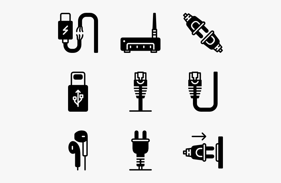 Vector Lan Connector ~ Frames ~ Illustrations ~ Hd - Cables Icon, Transparent Clipart