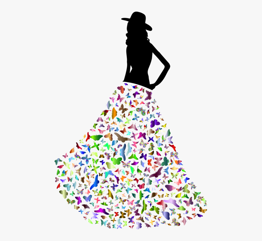 Silueta Femenina Con Vestido En Png, Transparent Clipart