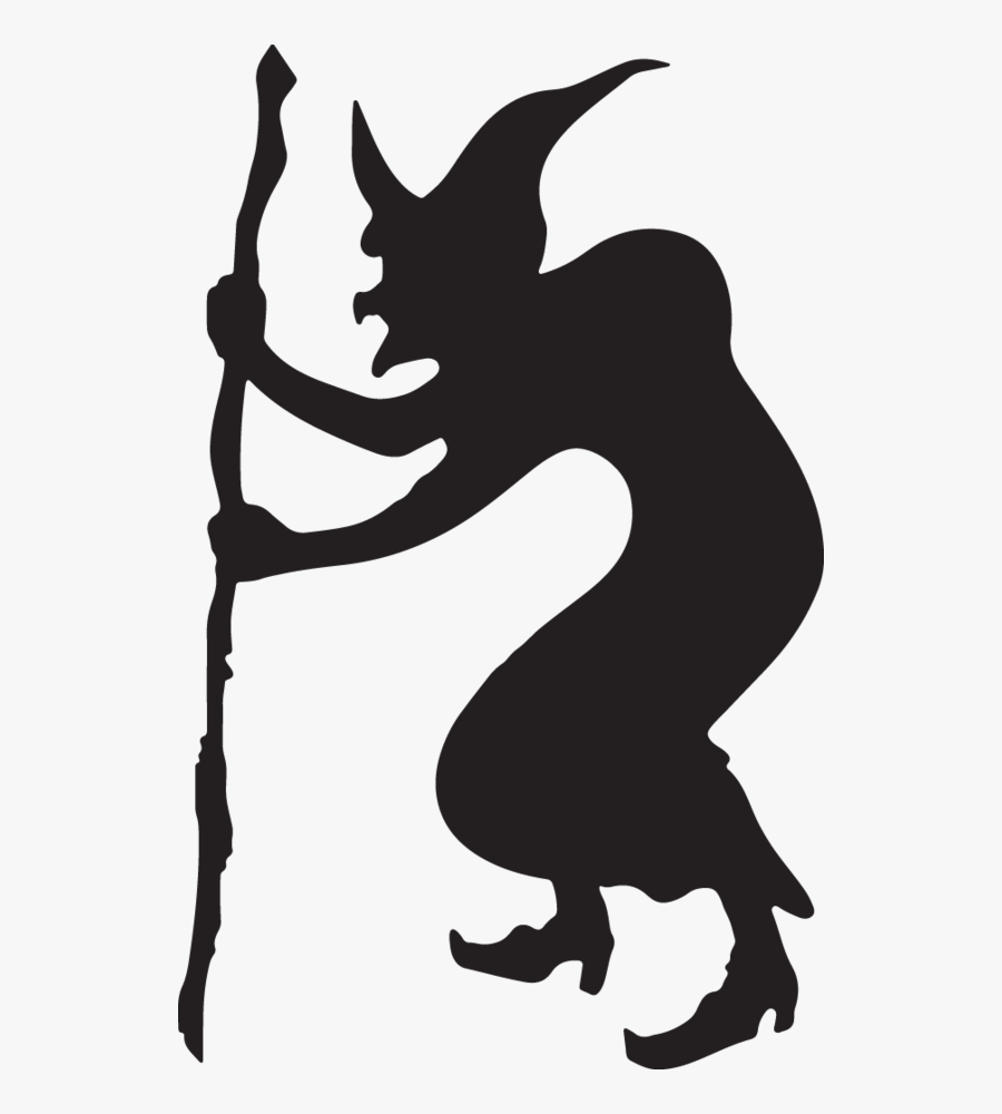 Silhouette Of A Witch, Transparent Clipart