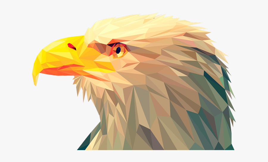 Bald Eagle Low Poly, Transparent Clipart