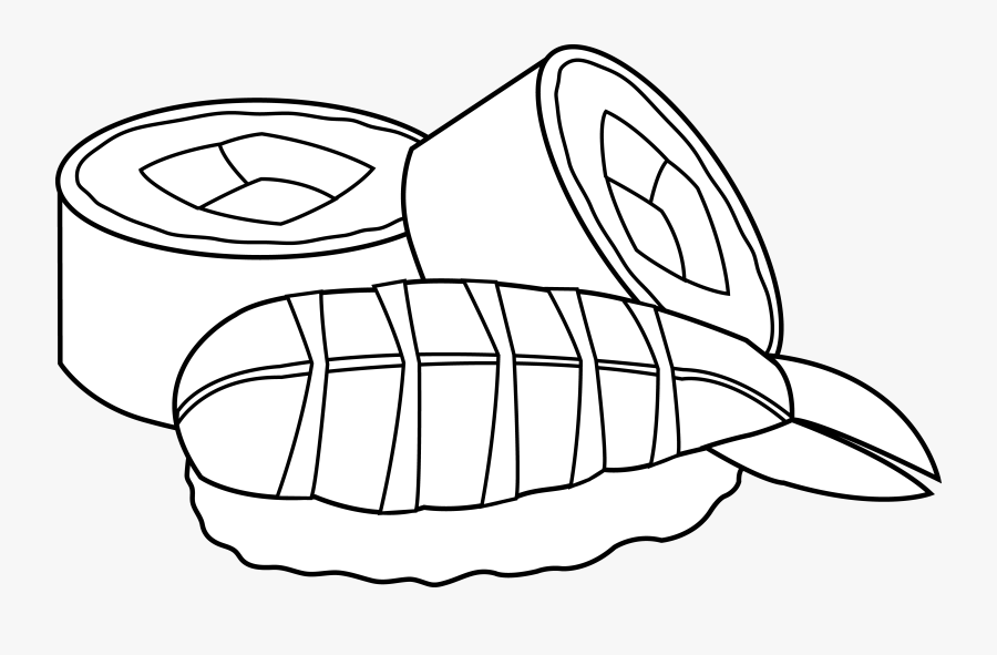 Sushi Black And White, Transparent Clipart
