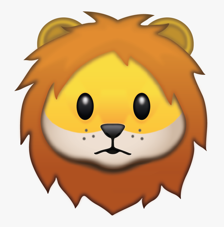 Lion Emoji, Transparent Clipart