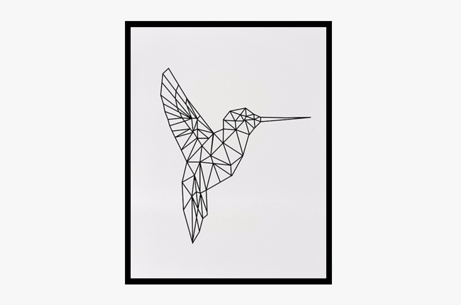 Geometric Flying Woodpecker Canvas Art Print - Paper Tape Wall Art, Transparent Clipart