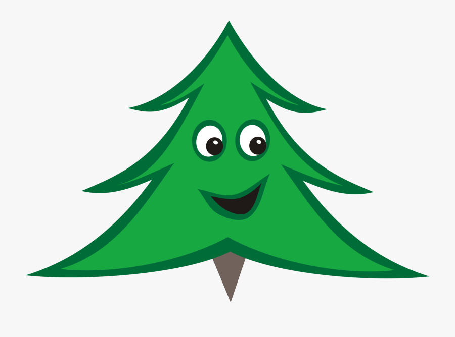 Smiling Christmas Tree Clipart, Transparent Clipart