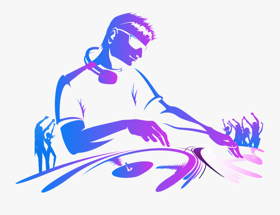 #dj #disc #silhouette #party #music #purple #people - Transparent Background Dj Logo Png, Transparent Clipart
