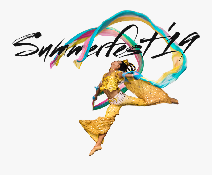 Taiwanese Dancer In Costume Leaping With Rainbow Ribbons - 14 Anos, Transparent Clipart