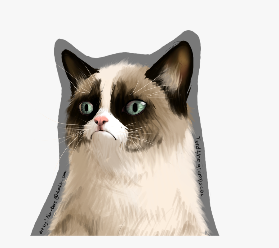 Grumpy Cat Face Art Png , Png Download - Grumpy Cat Art Png, Transparent Clipart