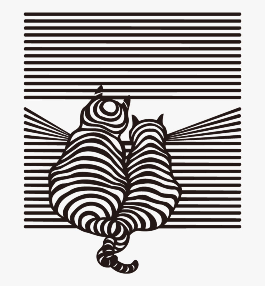 #ftestickers #clipart #cat #kitten #doodle #blackandwhite - Illustration, Transparent Clipart