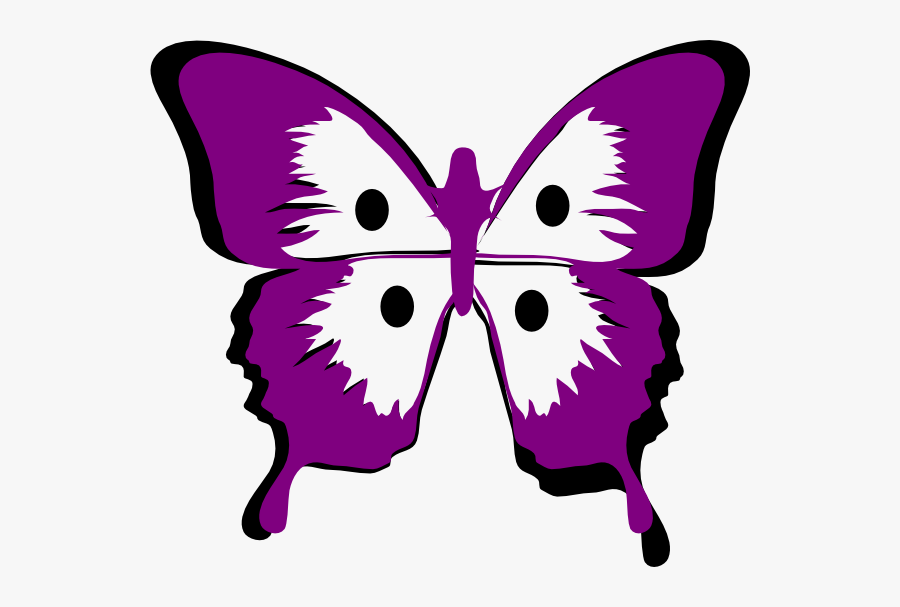 Purple Butterfly Clip Art - Black And White Transparent Butterfly Png, Transparent Clipart