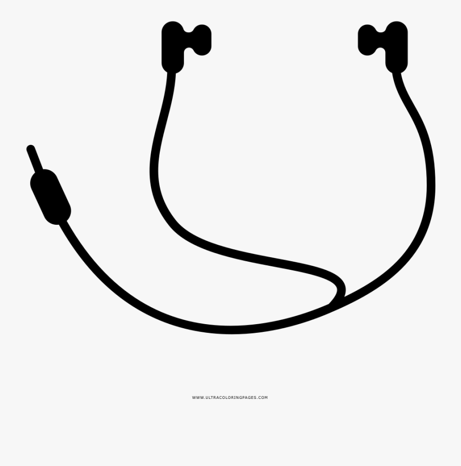 Earbuds Coloring Page, Transparent Clipart