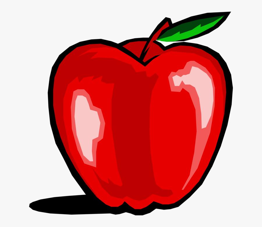 Vector Illustration Of Pomaceous Food Fruit Red Apple - School Nurse Apple, Transparent Clipart